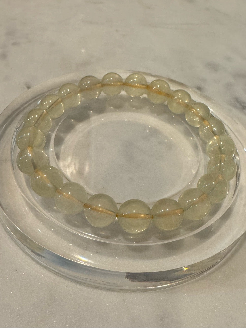 Lemon Yellow Crystal Beaded Stretchy Bracelet