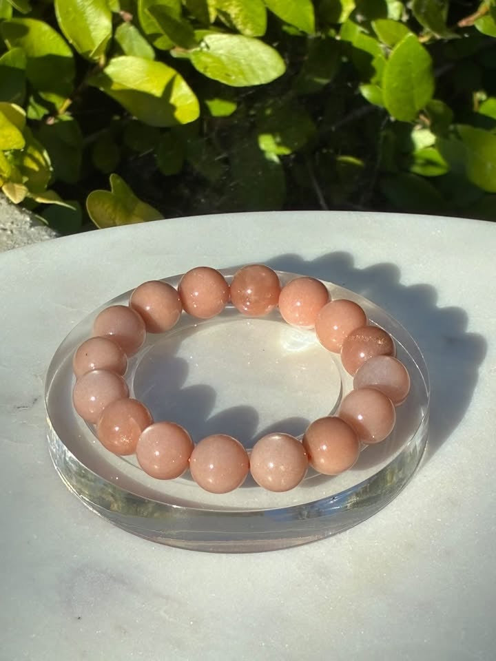 Natural Sunstone Moonstone Peach Orange Bracelet