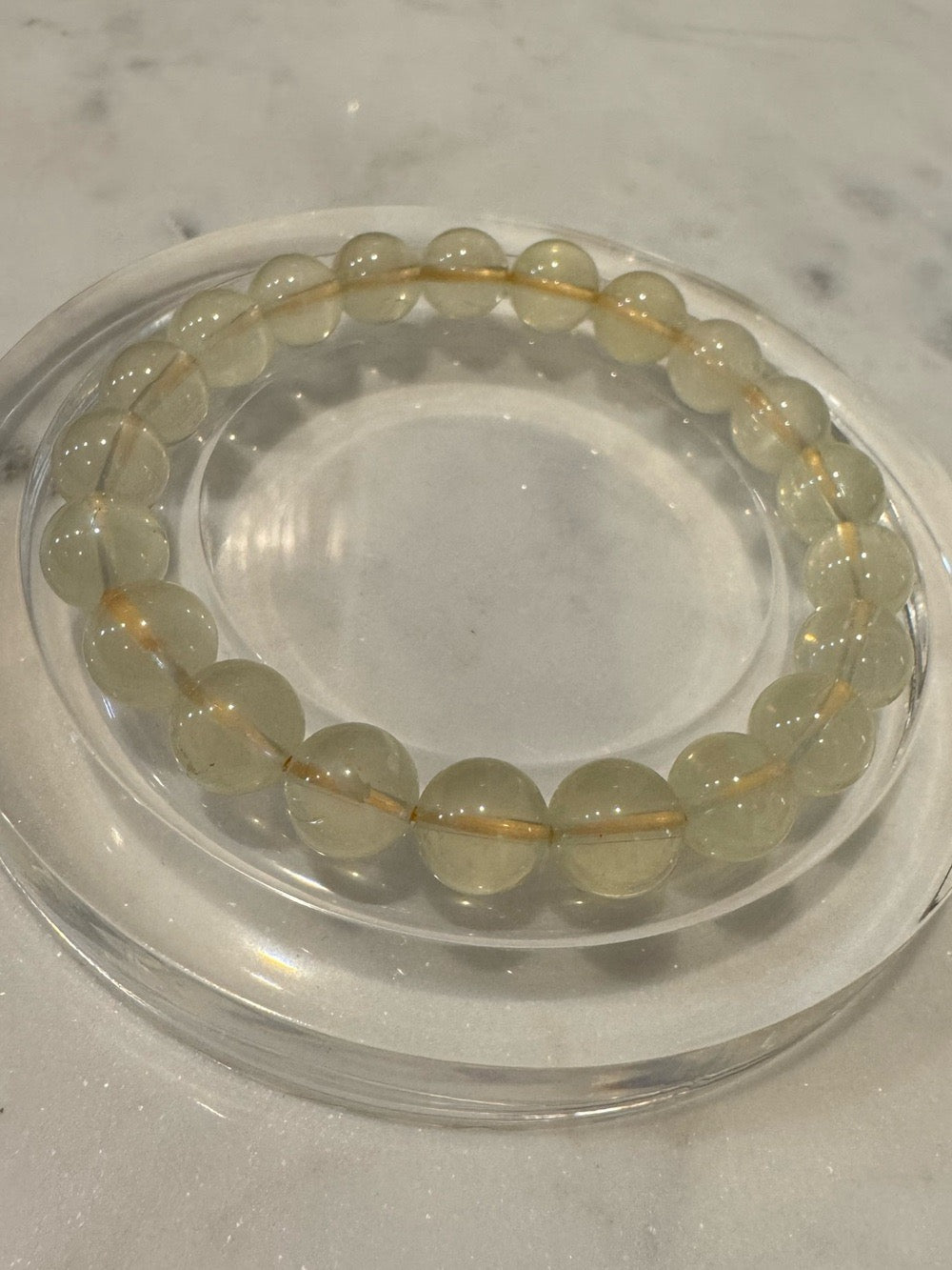 Lemon Yellow Crystal Beaded Stretchy Bracelet