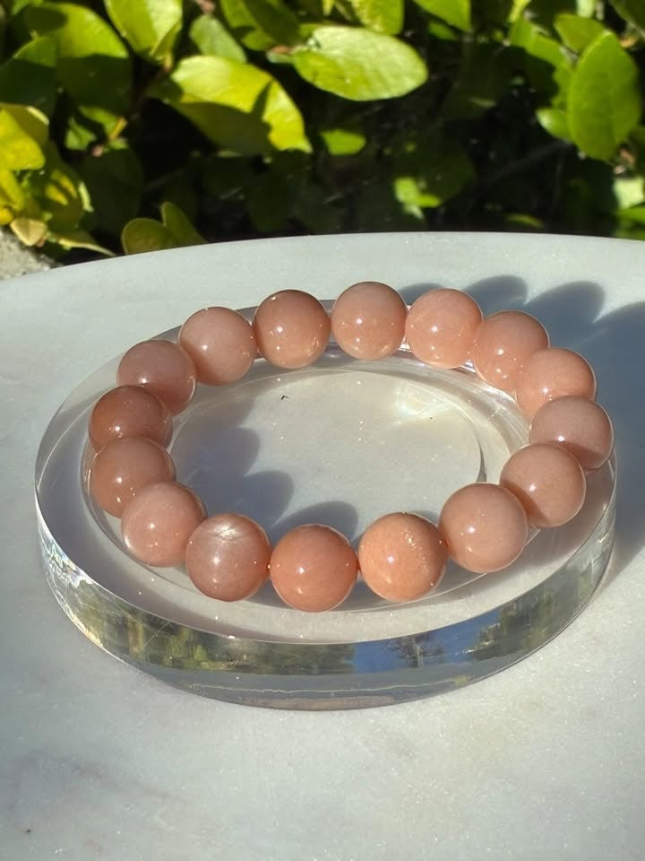 Natural Sunstone Moonstone Peach Orange Bracelet