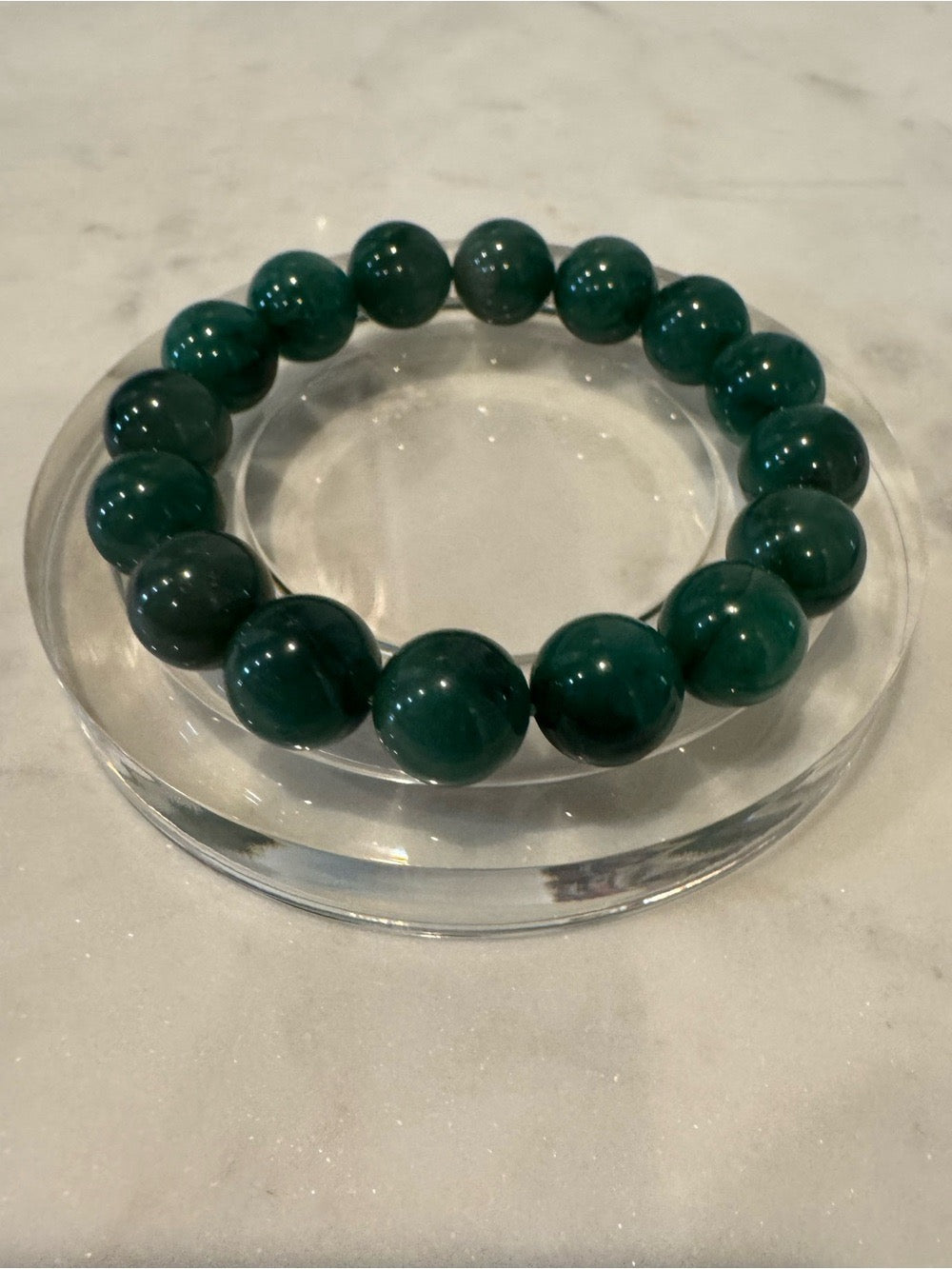 Green African Beaded Stretchy Bracelet