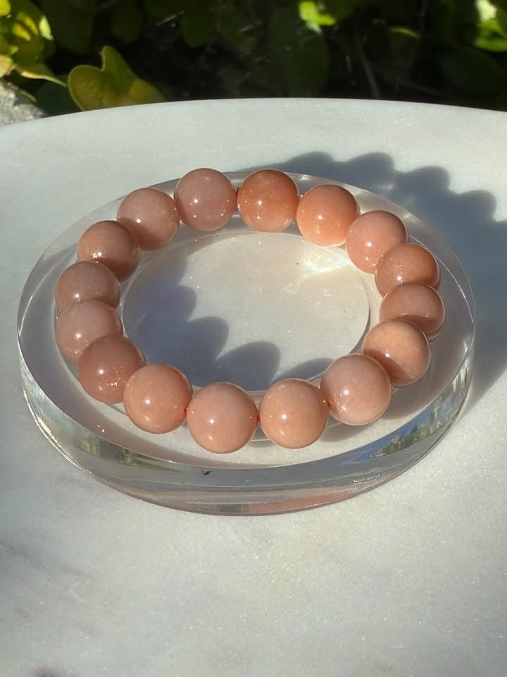 Natural Sunstone Moonstone Peach Orange Bracelet