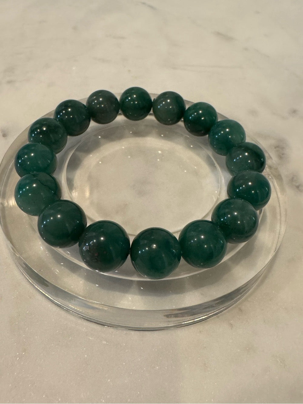 Green African Beaded Stretchy Bracelet