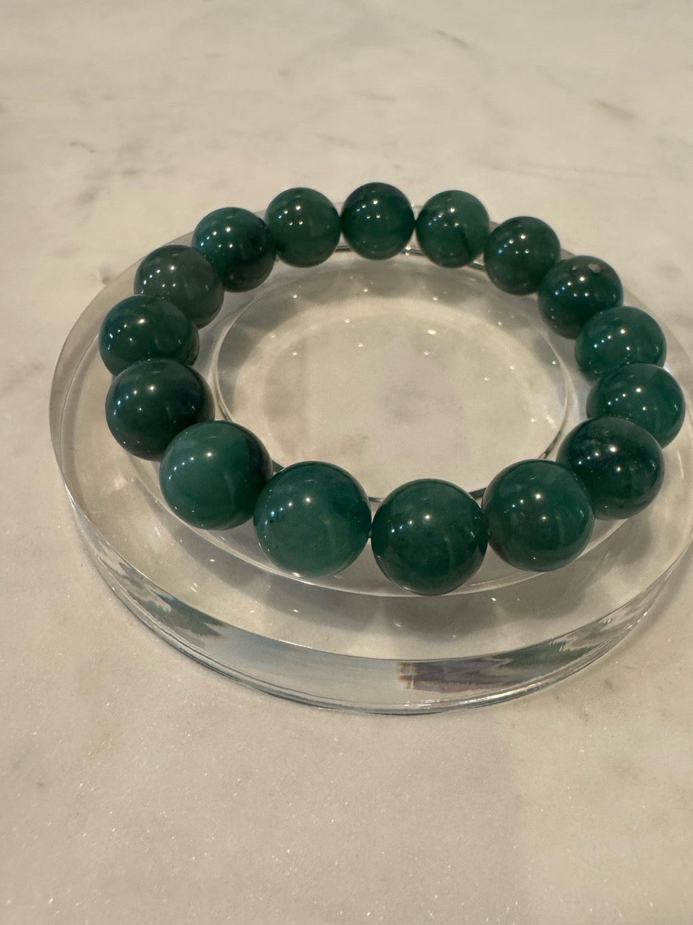 Green African Beaded Stretchy Bracelet