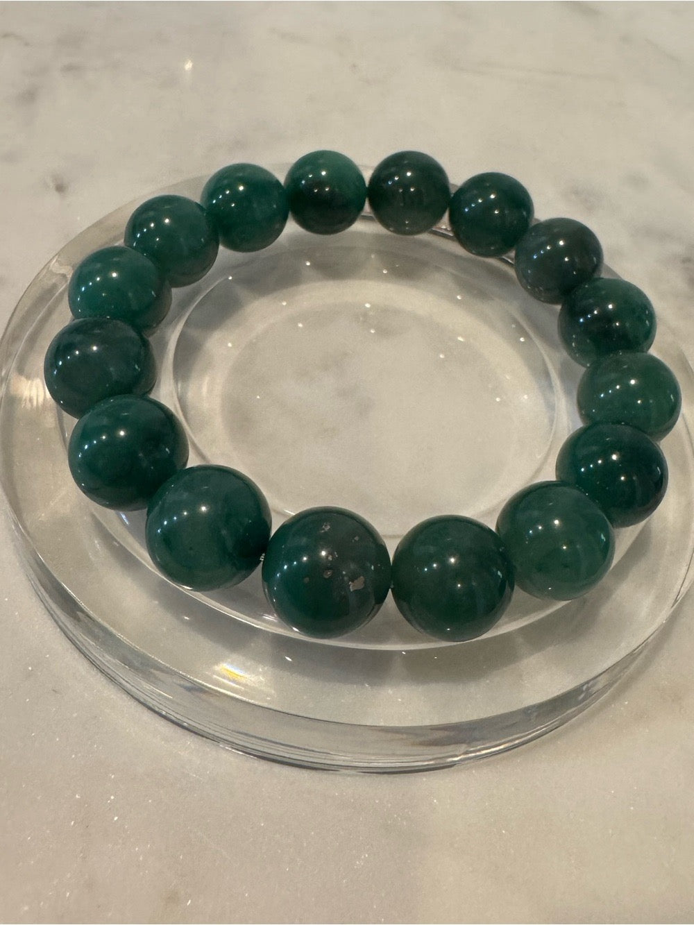 Green African Beaded Stretchy Bracelet