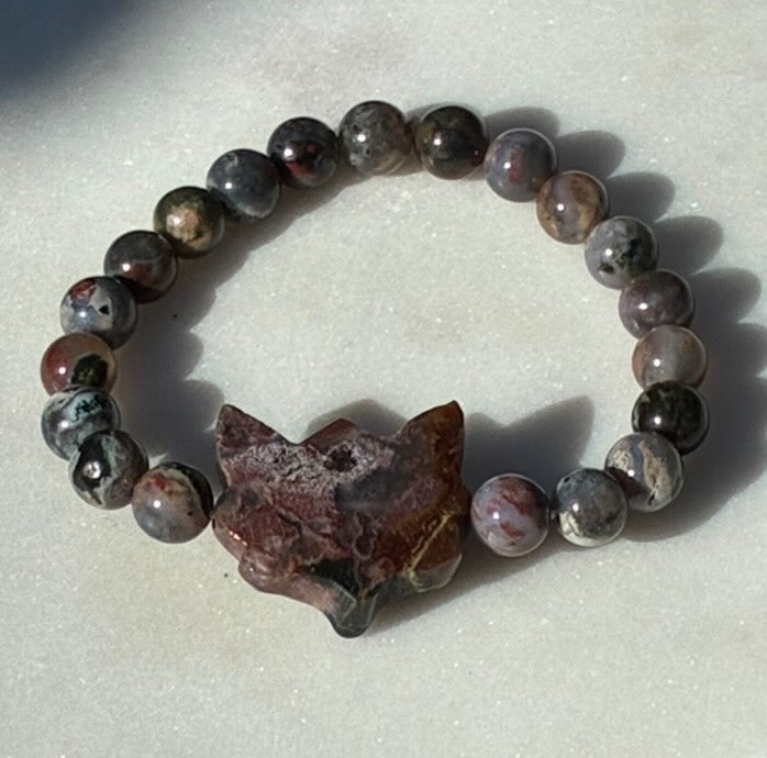 Monet Ocean Jasper With Fox Ocean Jasper Charm Bracelet