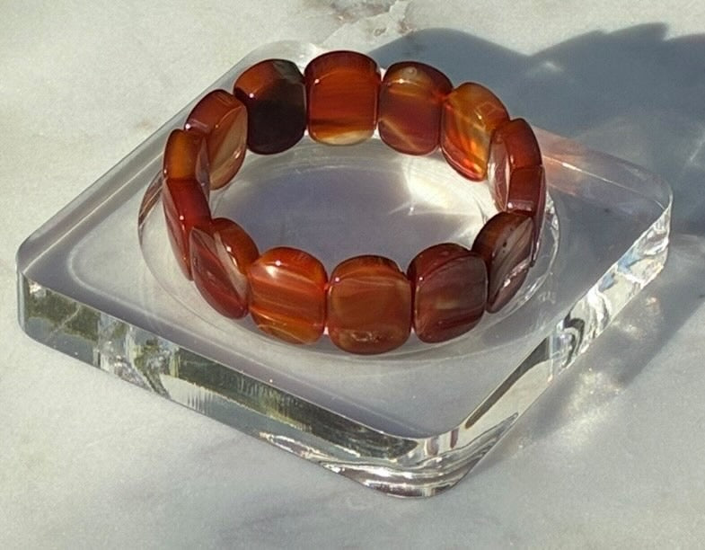 Natural Carnelian Soft Stretch Bangle