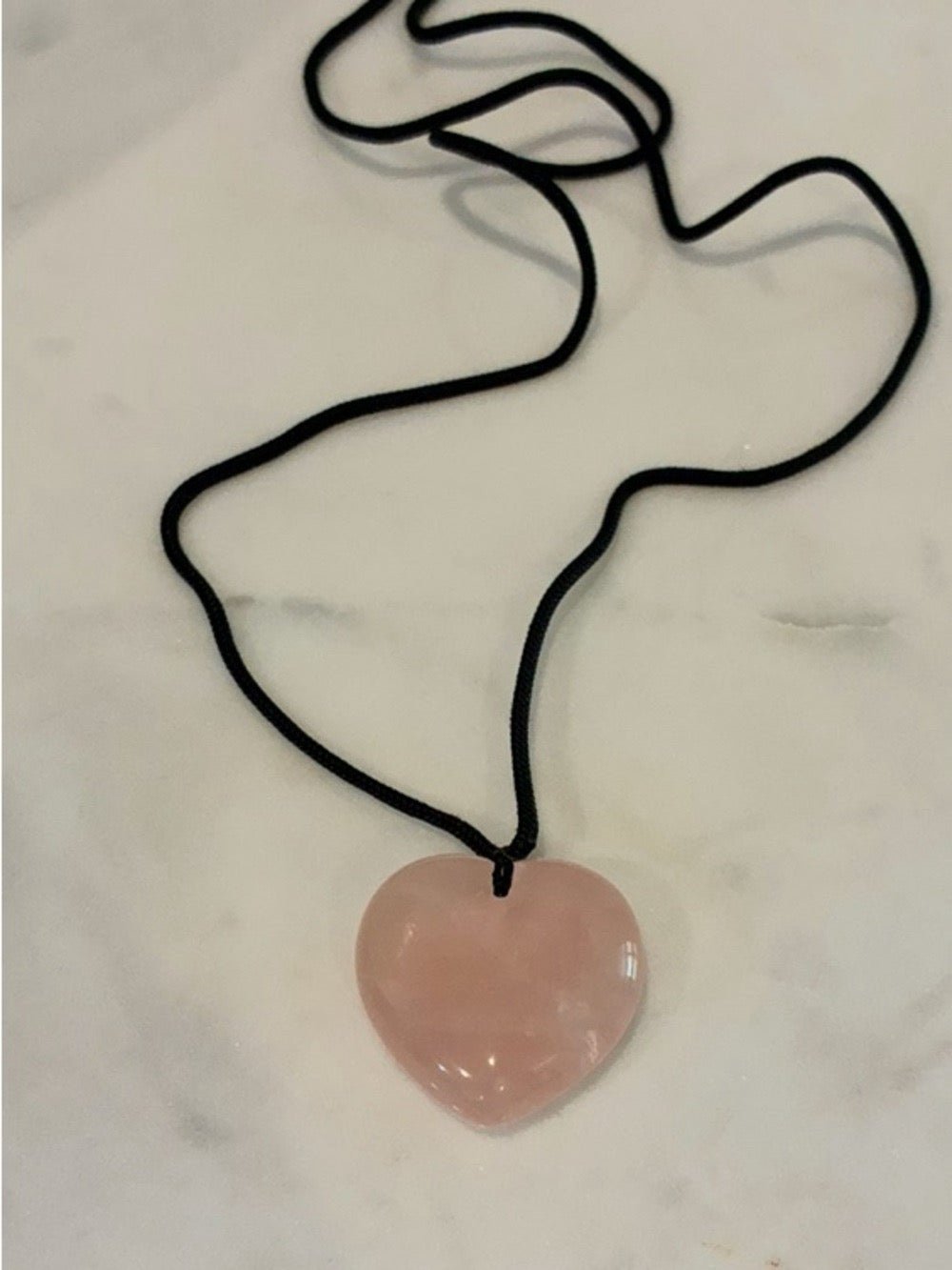 Natural Rose Quartz Heart Pendant Necklace