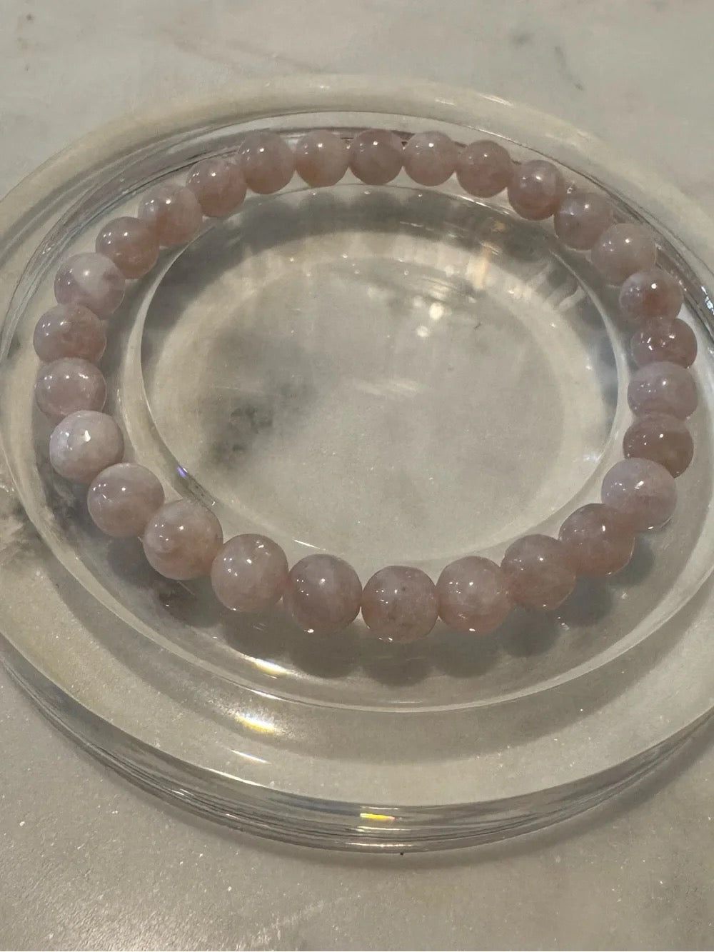 Delicate Pink Muscovite Beaded Stretch Bracelet