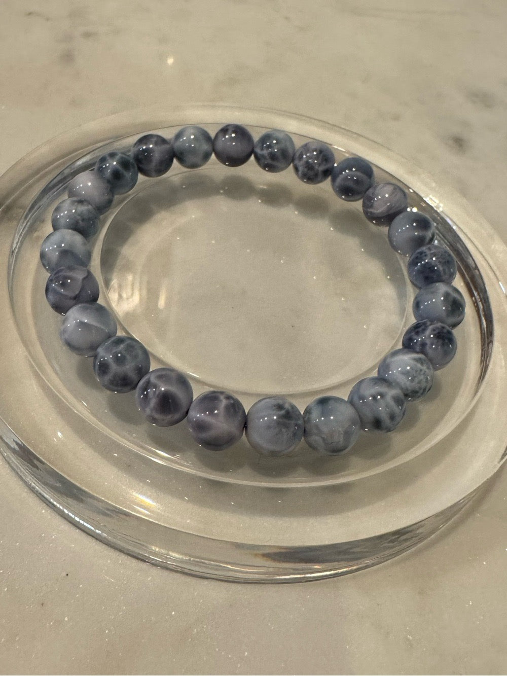 Purple Larimar Gemstone Bracelet
