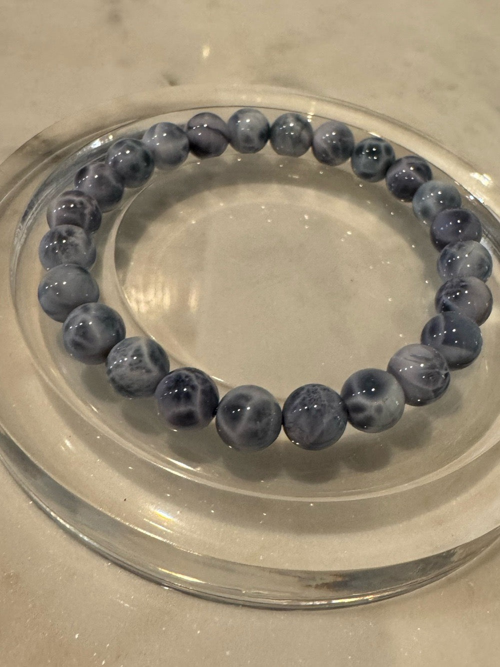 Purple Larimar Gemstone Bracelet