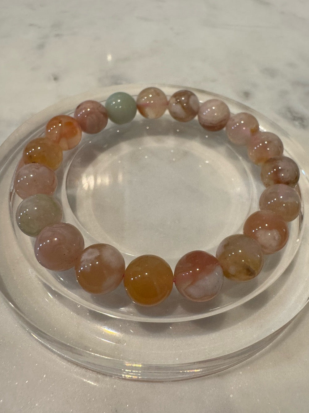 Natural Sukura Agate Beaded Stretchy Bracelet