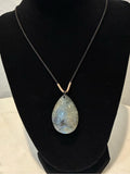 Genuine Iridescent Labradorite Teardrop Pendant Necklace