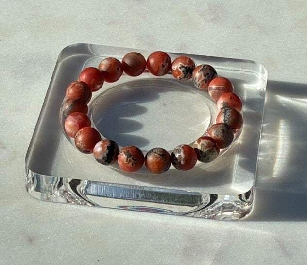 Natural Raw Skin Southern Red Nanhong Agate Bracelet