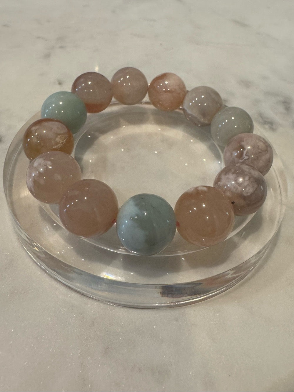 Sakura Agate Stretchy Beaded Bracelet