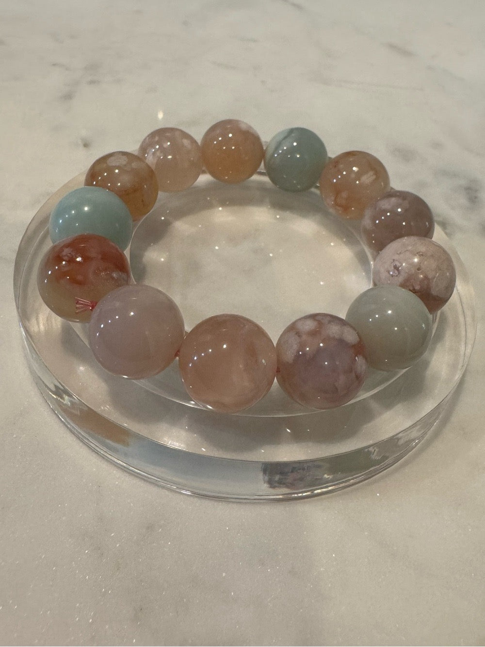 Sakura Agate Stretchy Beaded Bracelet