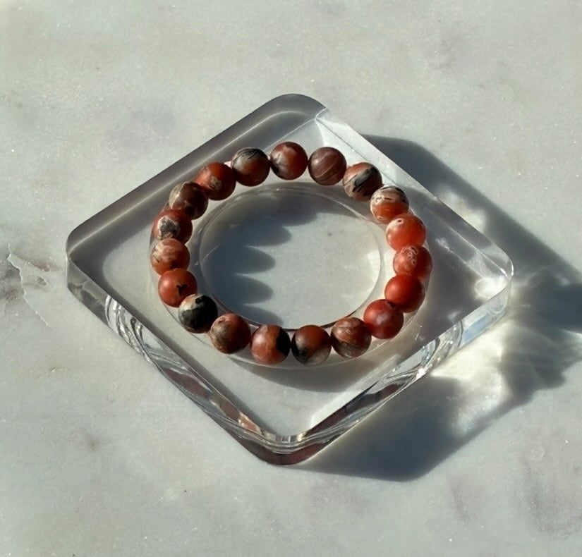 Natural Raw Skin Southern Red Nanhong Agate Bracelet