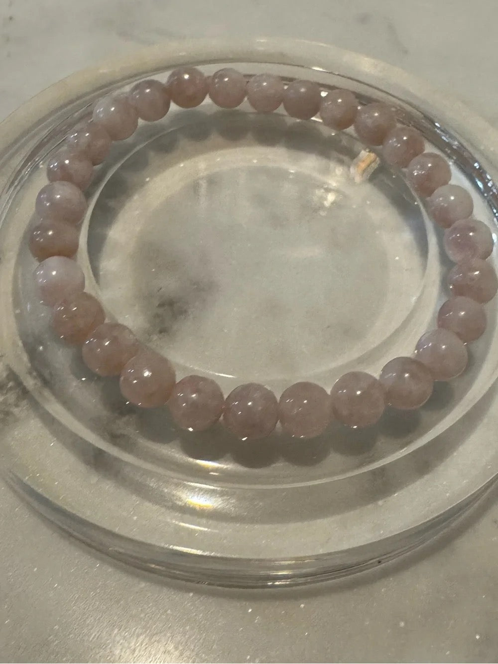 Delicate Pink Muscovite Beaded Stretch Bracelet