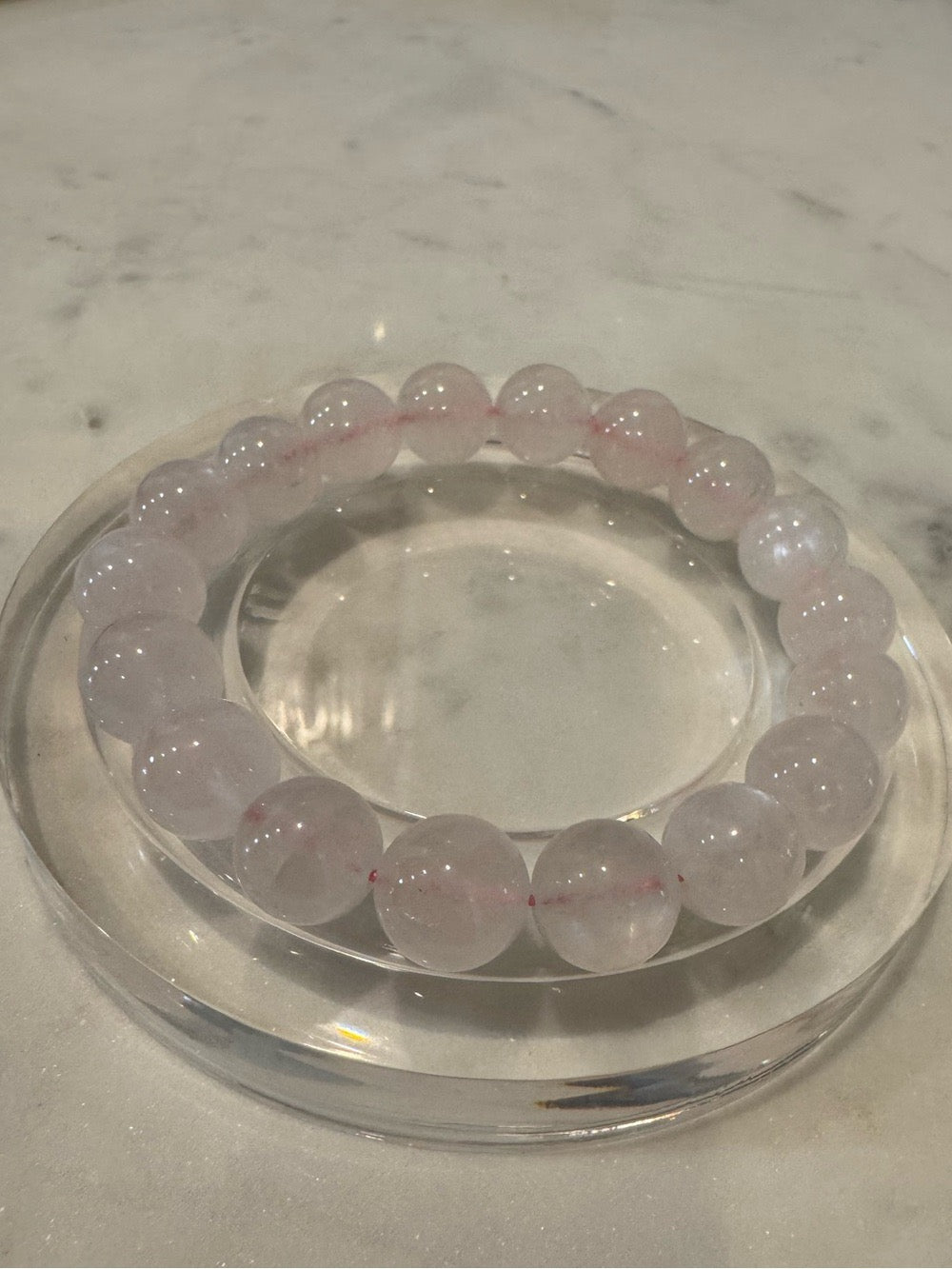 Pink Moonstone Beaded Stretch Bracelet