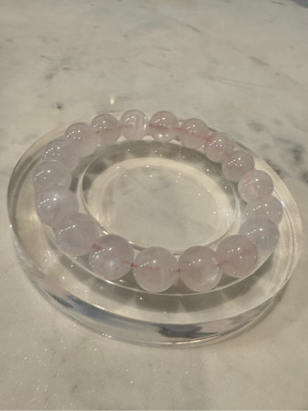 Pink Moonstone Beaded Stretch Bracelet