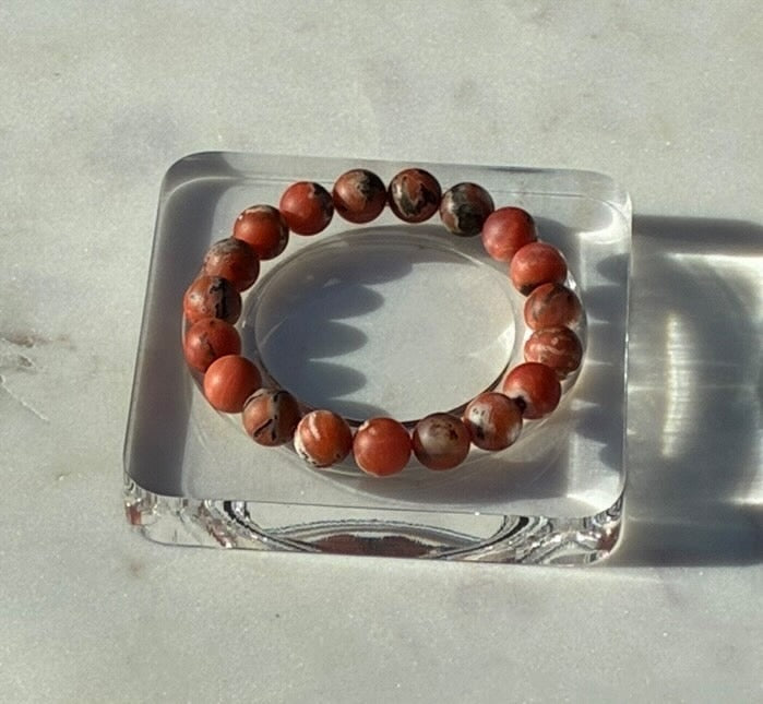 Natural Raw Skin Southern Red Nanhong Agate Bracelet