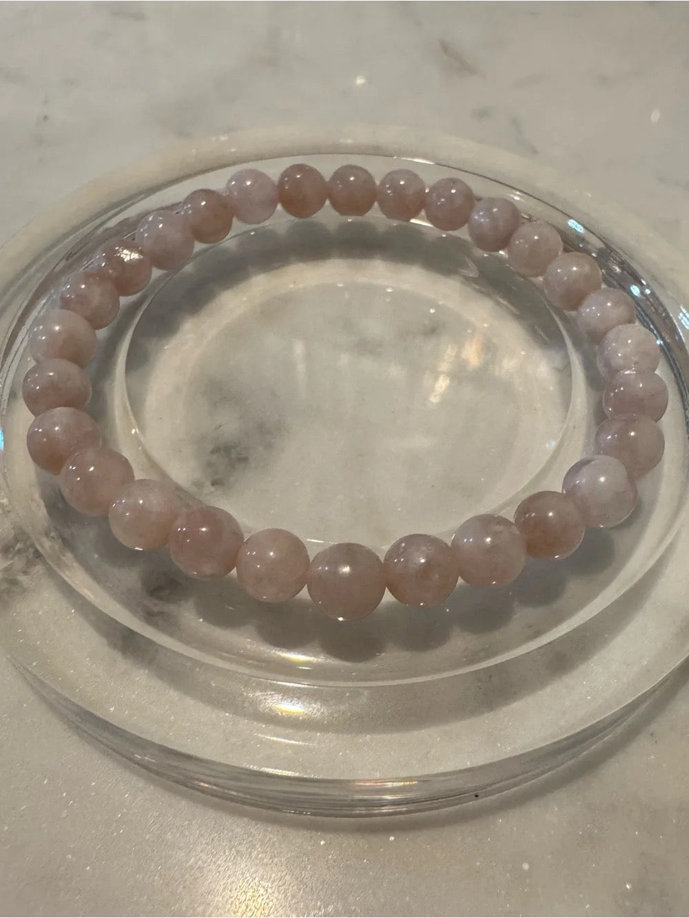 Delicate Pink Muscovite Beaded Stretch Bracelet
