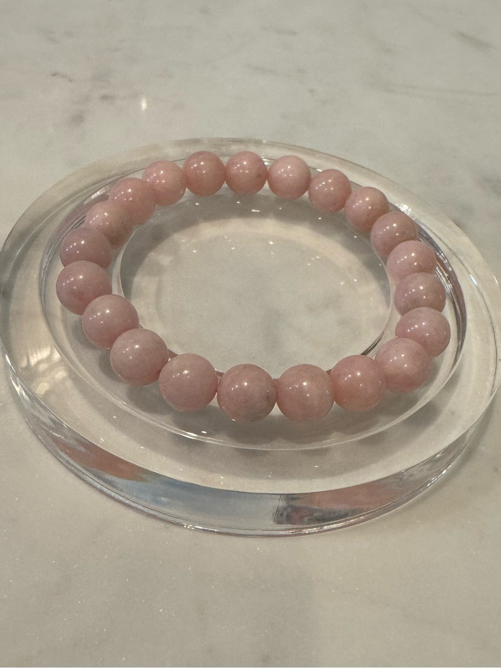 Natural Pink Zoisite Stretchy Beaded Bracelet