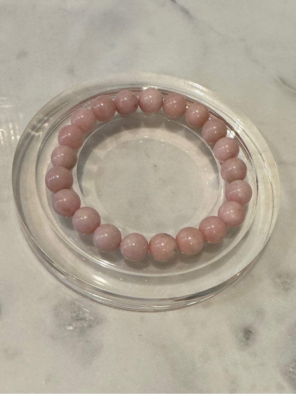 Natural Pink Zoisite Stretchy Beaded Bracelet