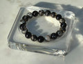 Natural Black Flower Agate Bracelet
