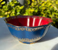 Blue, Red & Gold Handmade Porcelain Jianzhan Teacup