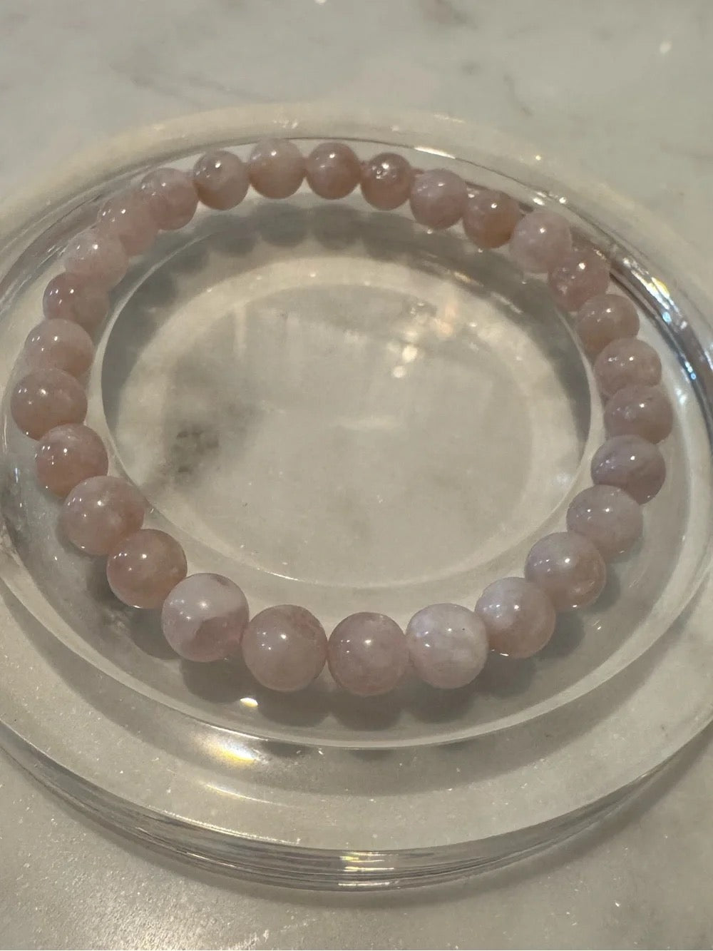 Delicate Pink Muscovite Beaded Stretch Bracelet