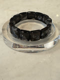 Black Sukura Stretch Bangle: Natural Blossom Sakura Crystal