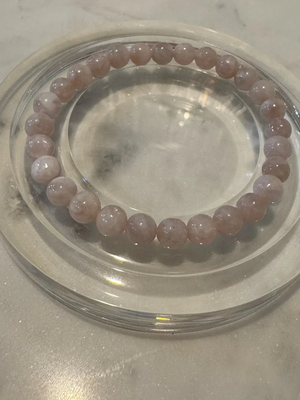 Delicate Pink Muscovite Beaded Stretch Bracelet