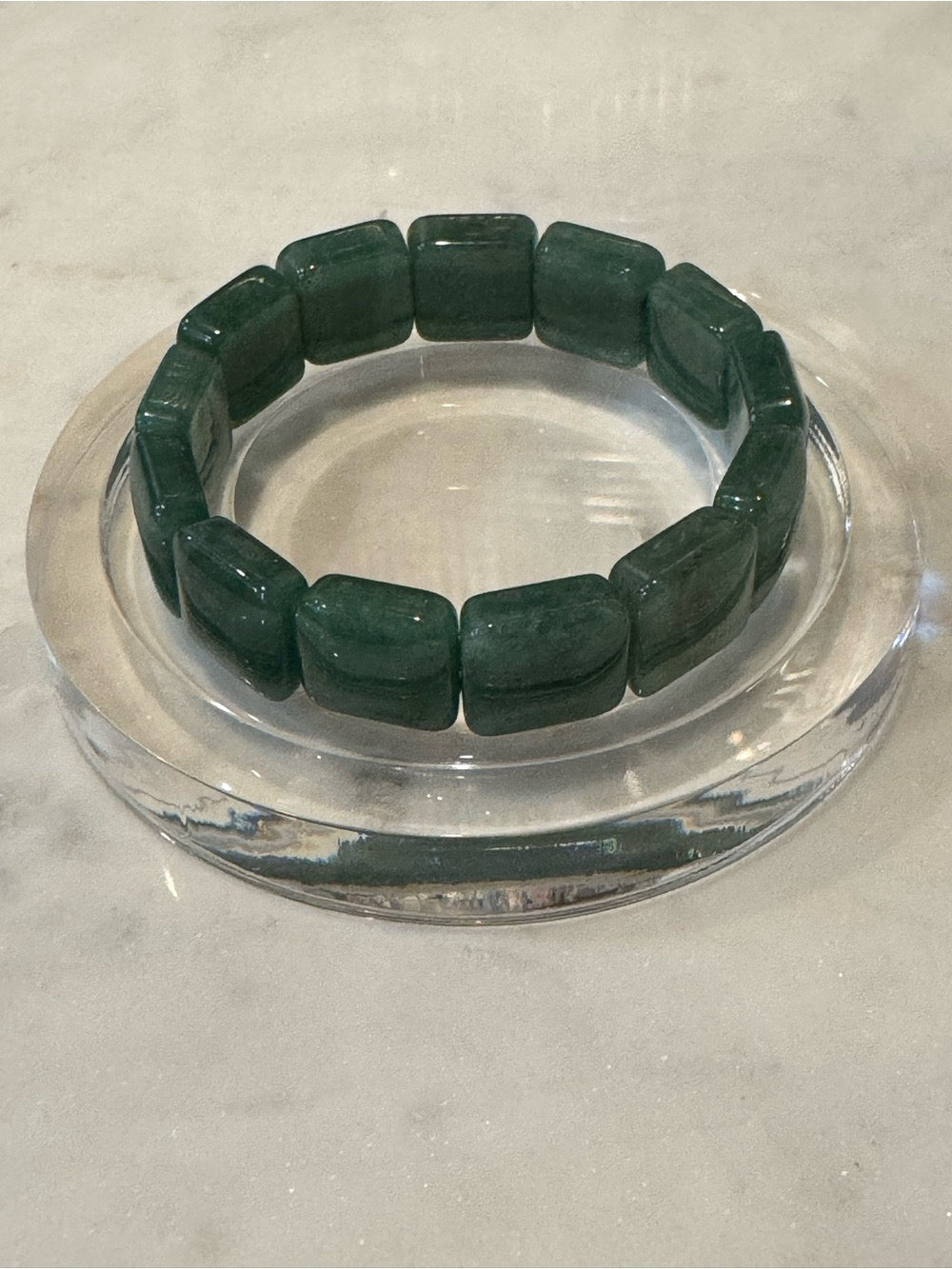 Green Aventurine Stretch Bangle Bracelet - Elegant Natural Gemstone