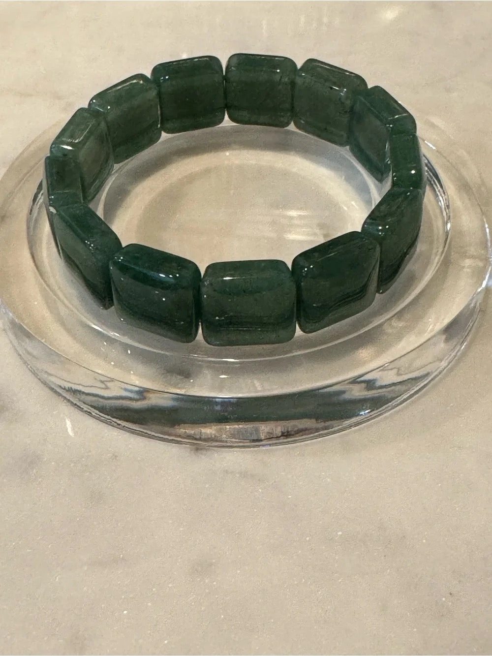 Green Aventurine Stretch Bangle Bracelet - Elegant Natural Gemstone