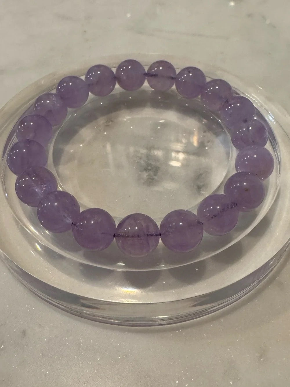 Lavender Amethyst Beaded Stretch Bracelet