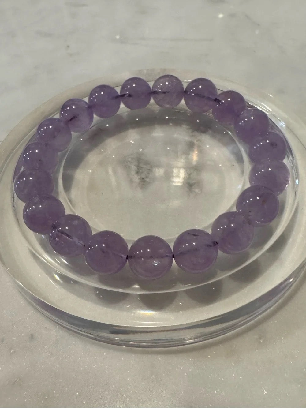 Lavender Amethyst Beaded Stretch Bracelet
