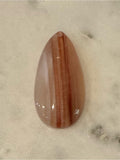 Polished Orange & White Agate Teardrop Pendant