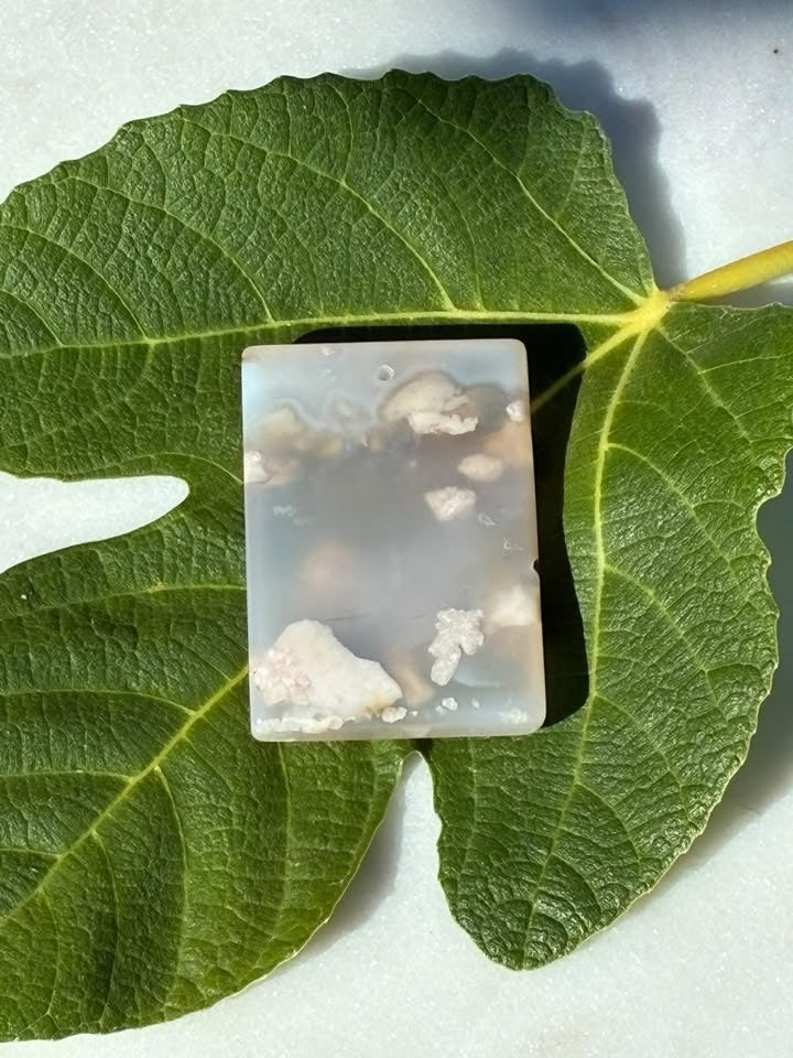 Carved Cherry Blossom Agate Pendant