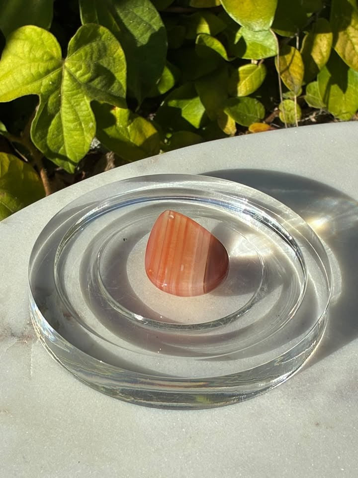 Banded Carnelian Agate Teardrop Shaped Pendant