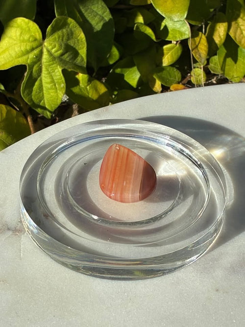 Banded Carnelian Agate Teardrop Shaped Pendant