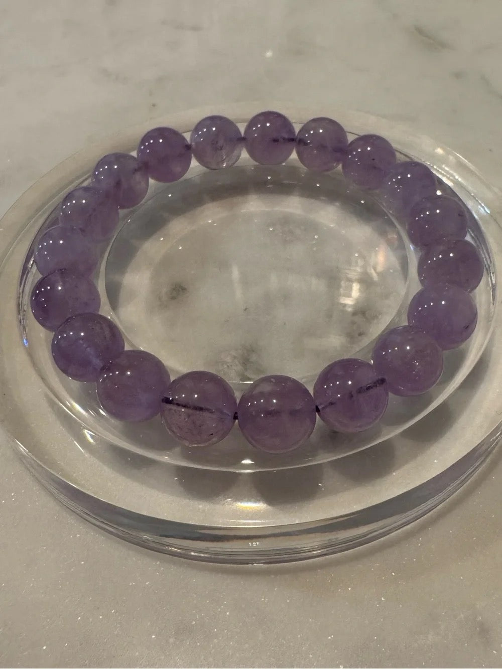 Lavender Amethyst Beaded Stretch Bracelet