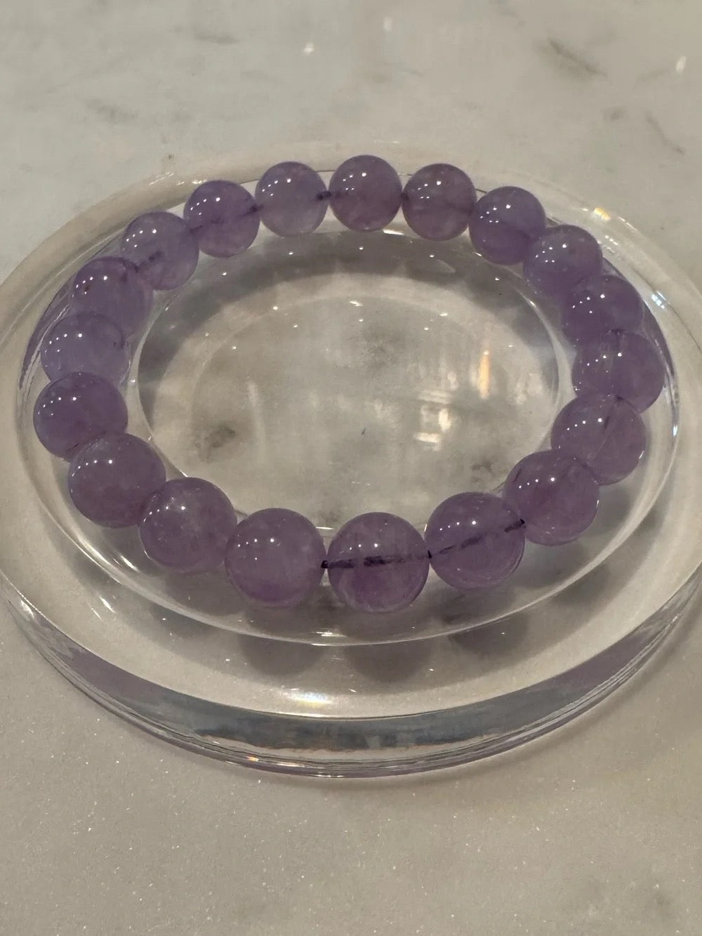 Lavender Amethyst Beaded Stretch Bracelet