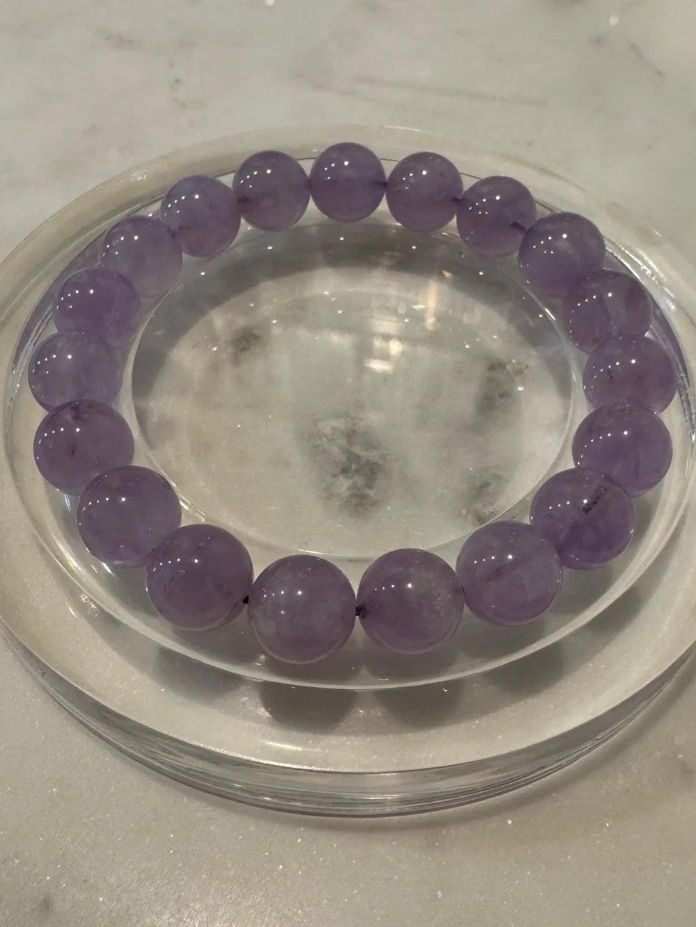 Lavender Amethyst Beaded Stretch Bracelet