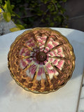Gold with Pink & White Lotus Flower Handmade Porcelain Jianzhan Teacup