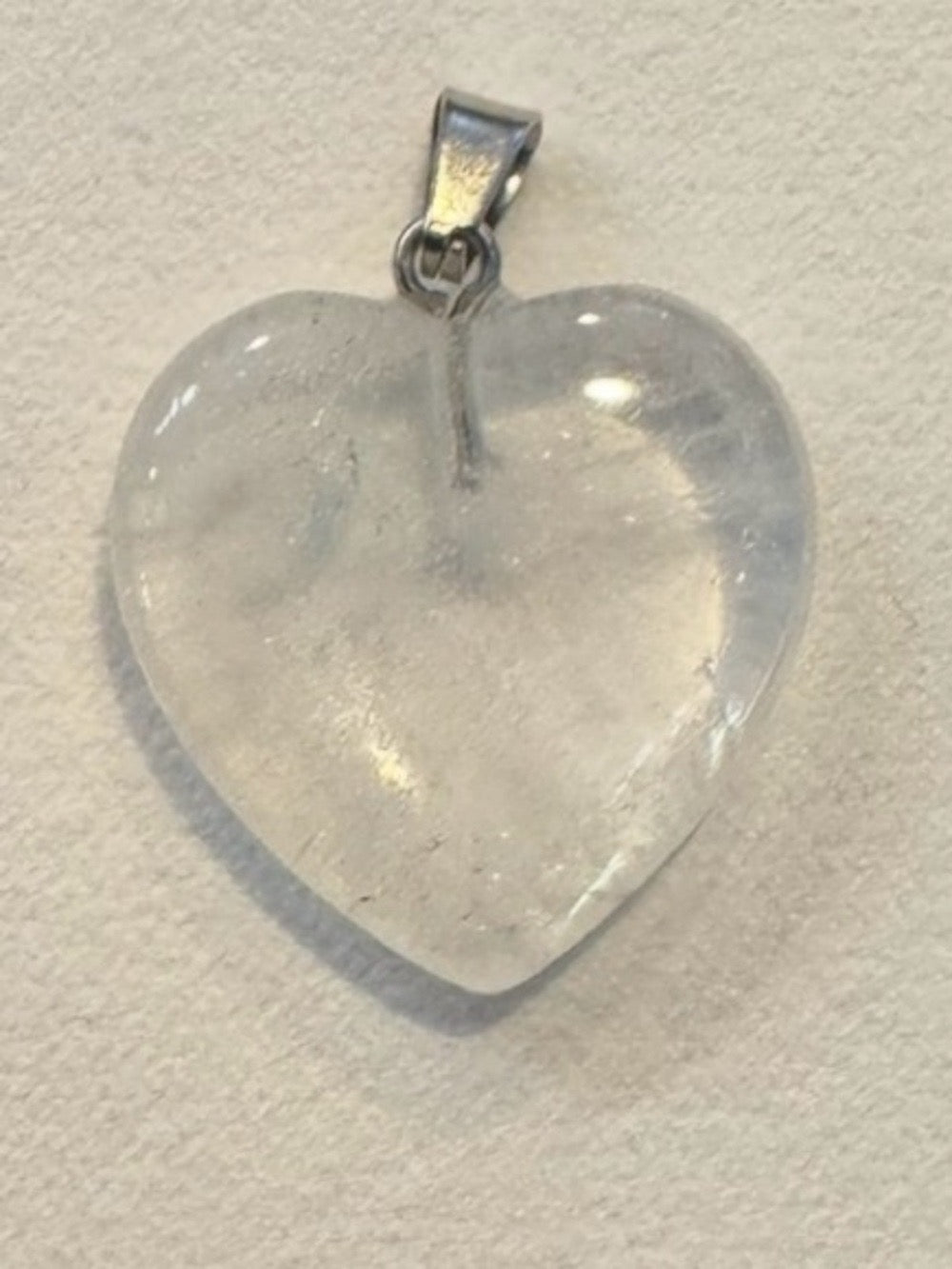 Clear Quartz Heart Shaped Gemstone Pendant