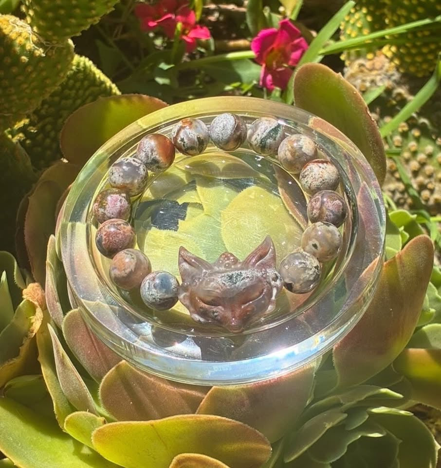 Ocean Jasper Bracelet & Fox Charm