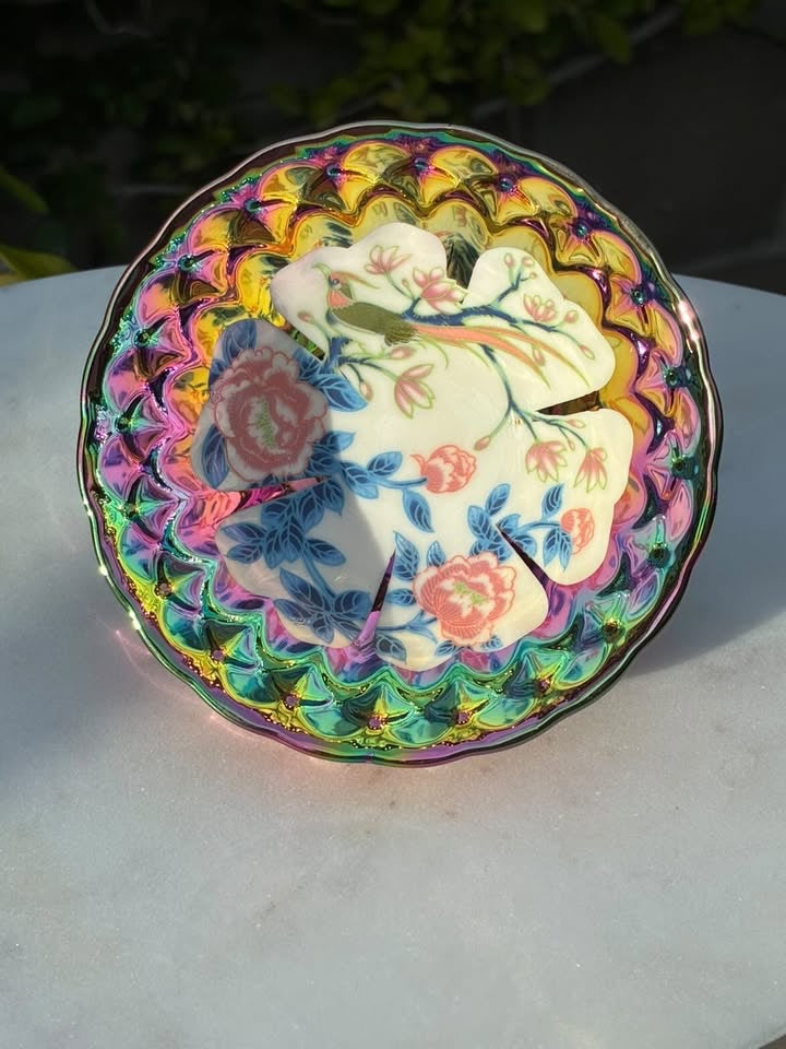 Rainbow colored  Handmade Porcelain Jianzhan Teacup