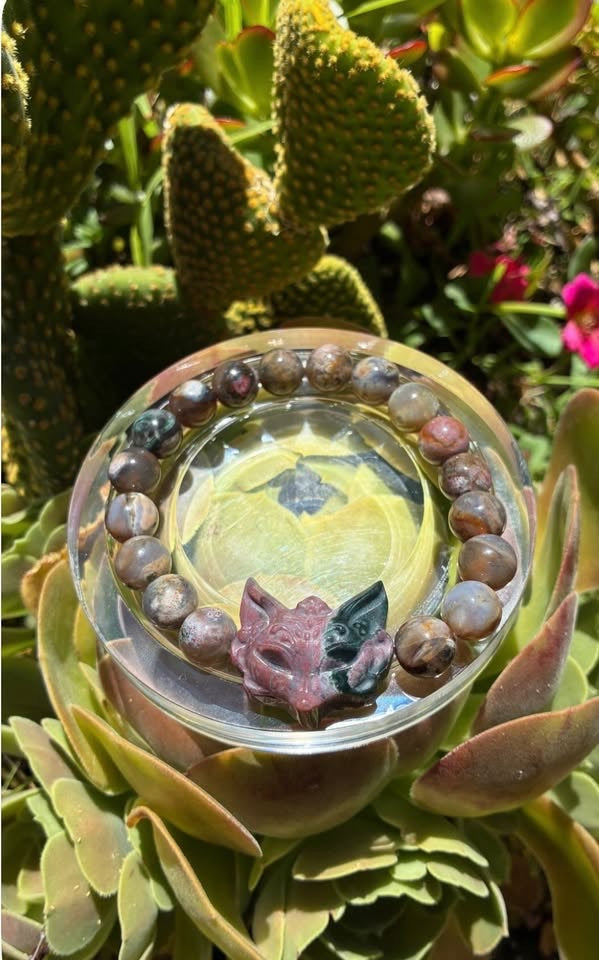 Ocean Jasper & Fox Charm Bracelet