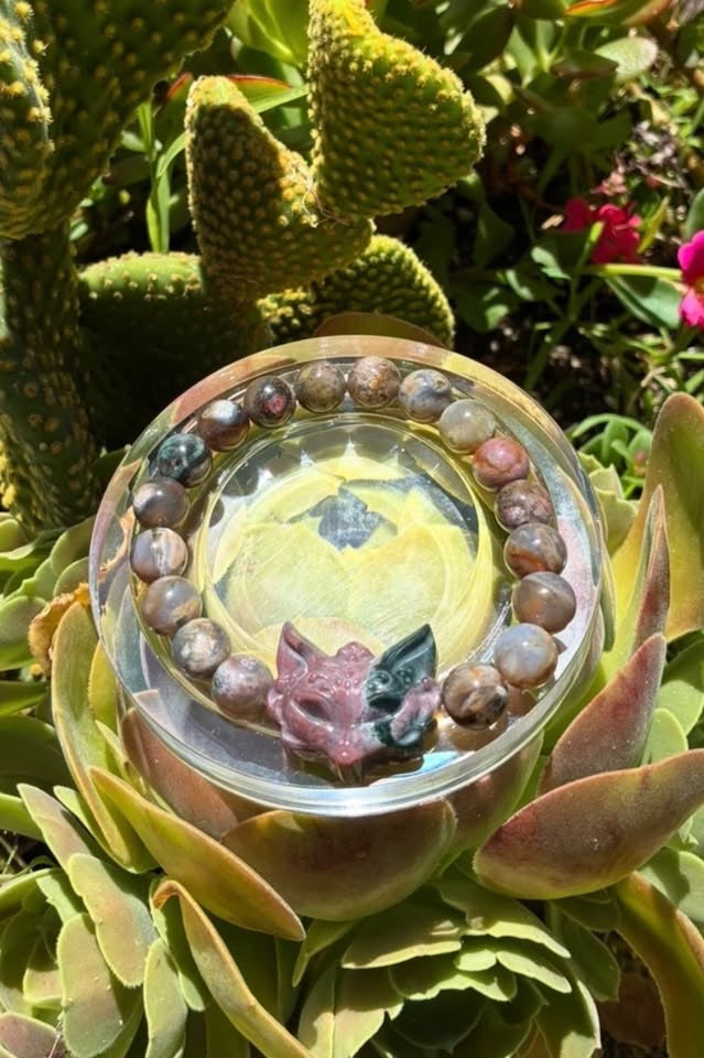 Ocean Jasper & Fox Charm Bracelet